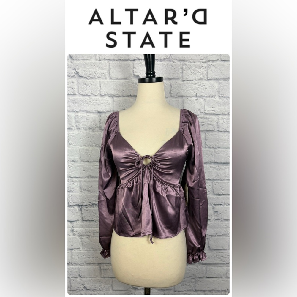 NWT Altar’d State Lavender Satin Top size XS